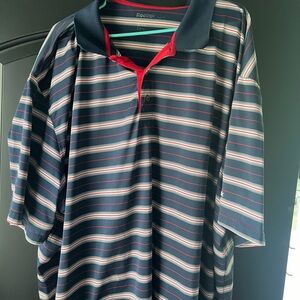 Reebok 6xl striped golf polo